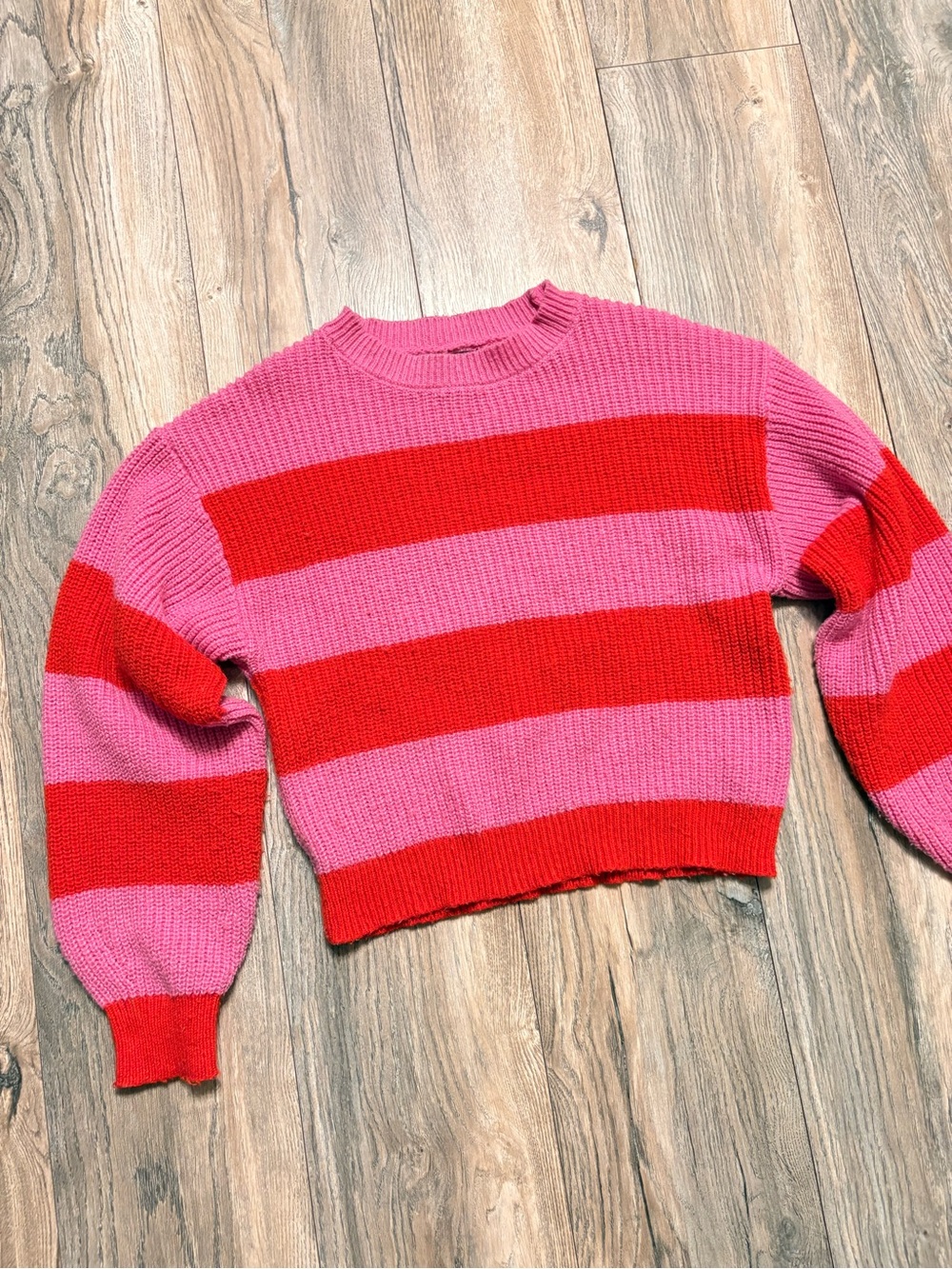 Forever 21 Pink and Red Wide Striped Sweater - Picture 5 of 5